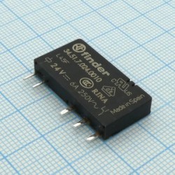 34.51.7.024.0010, Ультратонкое электромеханическое реле; монтаж на печатную плату; 1CO 6A; контакты AgNi; катушка 24В DC (чувствит.); степень защиты RTII