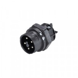 Вилочный разъем в панель RST16I5 S S1 M03 SW, Вилочный разъем в панель, М20, 5 полюсов, тип фиксации провода: винтовой, номинальные характеристики: 250/400V, 16A, цвет корпуса: черный, цвет контактной вставки: черный, серия RST MINI Вилочный разъем в панель RST16I5 S S1 M03 SW, Вилочный разъем в панель, М20, 5 полюсов, тип фиксации провода: винтовой, номинальные характеристики: 250/400V, 16A, цвет корпуса: черный, цвет контактной вставки: черный, серия RST MINI