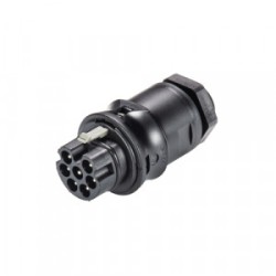 Вилочный разъем в панель RST20I7S S1 M00V SW, Вилочный разъем в панель, М20, 7 полюсов, тип фиксации провода: винтовой, номинальные характеристики: 250/400V, 20A,цвет корпуса:черный,цвет контактной вставки: черный, серия RST Classic Вилочный разъем в панель RST20I7S S1 M00V SW, Вилочный разъем в панель, М20, 7 полюсов, тип фиксации провода: винтовой, номинальные характеристики: 250/400V, 20A,цвет корпуса:черный,цвет контактной вставки: черный, серия RST Classic