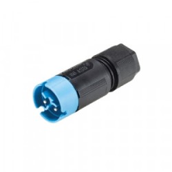 Вилочный разъем на кабель RST08i3/2S S1 ZR1SH BL, Вилочный разъем на кабель диаметром 4-7 мм, 2 полюса, тип фиксации провода: винтовой, номинальные характеристики: 250/400V, 8A, цвет корпуса: черный, цвет контактной вставки: синий, серия RST MICRO