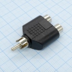 AD штекер RCA - 2 гнезда RCA, гнездо RCA - 2 гнезда RCA