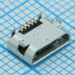 1050171001, Разъем Micro USB тип B, USB 2.0, 5 контактов шаг 0.65мм угловой SMD 5 терминалов 1 порт лента на катушке 1050171001, Разъем Micro USB тип B, USB 2.0, 5 контактов шаг 0.65мм угловой SMD 5 терминалов 1 порт лента на катушке