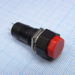 DS PBS-14A ФЧК, кнопка с фиксацей, 8-гранная красная