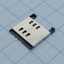 1050480001, Низкопрофильный держатель SIM карты 1.45мм