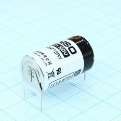 CR14250H/3PF, Li, MnO2 батарея типоразмера 1/2AA, 3В, 0.9Ач, приваренные выводы, -40...85 °C CR14250H/3PF, Li, MnO2 батарея типоразмера 1/2AA, 3В, 0.9Ач, приваренные выводы, -40...85 °C