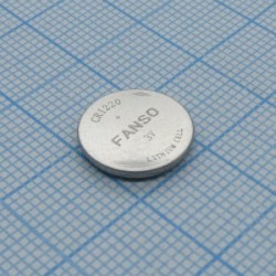 CR1220, Li, MnO2 батарея типоразмера R12, 3В, 0.038Ач, стандартная форма, -20...70 °C CR1220, Li, MnO2 батарея типоразмера R12, 3В, 0.038Ач, стандартная форма, -20...70 °C