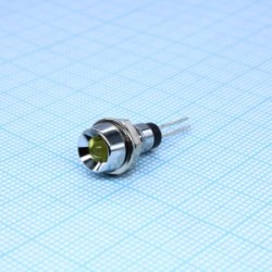 LA03W/Y, Светодиод 3мм/желтый/585нм/8мкд/50° в корпусе, гайка d=6мм LA03W/Y, Светодиод 3мм/желтый/585нм/8мкд/50° в корпусе, гайка d=6мм