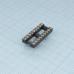 DS1001-01-18BT1NSF6S, DIP-панель цанговая под микросхему 18pin, шаг 2.54мм, ширина 7.62мм, 3А, -40 +105С