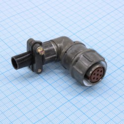 2PM18-7TKWB2, Угловой разъём, 90° кабельная розетка 7 контактов 2PM18-7TKWB2, Угловой разъём, 90° кабельная розетка 7 контактов