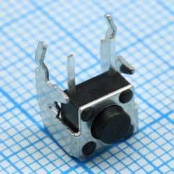 0750HIM-130G-G, Кнопка тактильная 7.3х7.1х3,85мм угловая h=1.35мм усилие нажатия130гр 0.05A 12В монтаж в отверстие