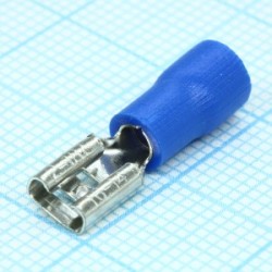 FDD2-187(8), Клемма ножевая авто(м) 4.8мм.пров.1,5-2,5мм. изолированная Blue