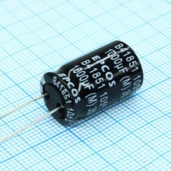 B41851F7108M000, Конденсатор электролитический алюминиевый 1000мкФ 35В ±20% (12.5х20)мм радиальный, шаг 5мм 0.23Ом 810мА 2000час 105°C россыпь
