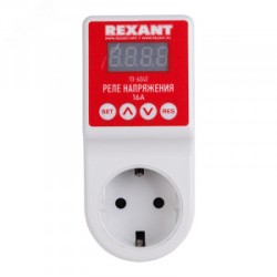 Реле напряжения c дисплеем 16A, «вилка-розетка»