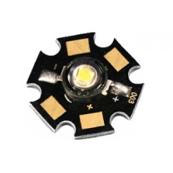 ARPL-STAR-1W UV400, Мощный светодиод типа Emitter, на плате типа STAR d=20 мм, h=6,9 мм, цвет свечения ультрафиолетовый (395-405 нм). Угол излучения 120°. Световой поток 6-8 лм при If=350 мА, P=1 Вт. VF=3.2-3.6 В. Для УФ-сушки, аквариумной подсветки.