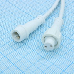 2PIN WP L=40 D=13MM 2*0.3MM2, Разъём герметичный 2 контакта L=40мм D=13 мм, комплект пара, гнездо+штекер