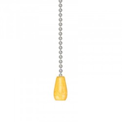 Выключатель для настенного светильника, 220В, 3А, длина цеп.=270мм, длина пров.=120мм, цвет - Silver, с деревянным наконечником