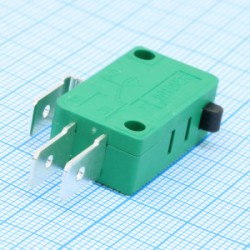 L-KLS7-KW3-0Z-A113013L, Микропереключатель кнопочный ON-(ON), до 5 А (ножевые контакты)