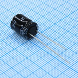 B41851A6227M000, Конденсатор алюминиевый электролитический 220мкФ 50В ±20% (10х12.5мм) радиальный 5мм 300мА 2000час 105°C россыпь