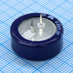 JGAC5R5D155Z050B, Ионистор стандартный мини 5,5V, 1.5F, -25...+70°C, 1000h, 20.5x7.4mm, горизонтального исполнения JGAC5R5D155Z050B, Ионистор стандартный мини 5,5V, 1.5F, -25...+70°C, 1000h, 20.5x7.4mm, горизонтального исполнения