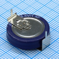 JGAH5R5D155Z200B, Ионистор стандартный мини 5,5V, 1.5F, -25...+70°C, 1000h, 18.7x6mm, горизонтального исполнения JGAH5R5D155Z200B, Ионистор стандартный мини 5,5V, 1.5F, -25...+70°C, 1000h, 18.7x6mm, горизонтального исполнения