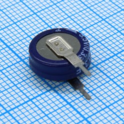 JGAV5R5D334Z047B, Ионистор стандартный мини 5,5V, 0,33F, -25...+70°C, 1000h, 11,5x12.3mm, вертикального исполнения