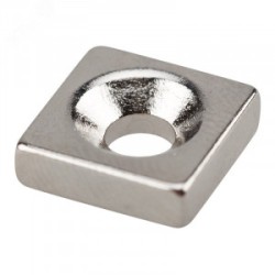 Магнит неодимовый прямоугольник 10х10х3мм с зенковкой 6х3.5мм (3 шт/уп), Магнит неодимовый