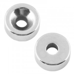 Магнит неодимовый диск 10х3мм с зенковкой 7х3.5мм (6шт/уп), Магнит неодимовый
