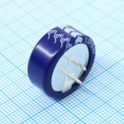 JGAC5R5D105Z050B, Суперконденсатор 1Ф 5.5В -20%...80% (20.5х7.4мм) радиальный 5мм 1000ч -25...+70°С JGAC5R5D105Z050B, Суперконденсатор 1Ф 5.5В -20%...80% (20.5х7.4мм) радиальный 5мм 1000ч -25...+70°С