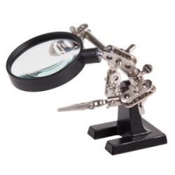 Держатель «Третья рука» REXANT, 2 зажима, чугун, лупа (2.5х) 60 мм 12-0251-4, Штатив для платы (третья рука) Держатель «Третья рука» REXANT, 2 зажима, чугун, лупа (2.5х) 60 мм 12-0251-4, Штатив для платы (третья рука)