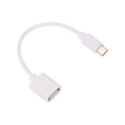 Кабель OTG Type C на USB/2,4A/PVC/white/15cm/18-1180, Шнур интерфейсный Кабель OTG Type C на USB/2,4A/PVC/white/15cm/18-1180, Шнур интерфейсный