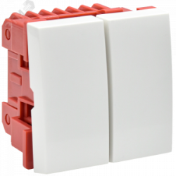 ВК1-22-00-П Выключатель двухклавишный (на 2 модуля) ПРАЙМЕР белый CKK-40D-VD2-K01, Изделие электроустановочное