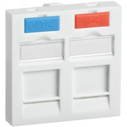 Вставка 45х45мм для 2 модулей Keystone Jack с маркером CS6-22M, Оборудование кроссовое