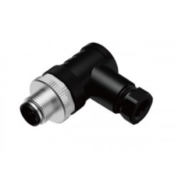 Вилочный разъем M12A05MPAFWSR608001, Вилочный разъем на кабель, 5 полюсов, M12, угловой, A-Code, диаметр кабеля: 6,0-8,0 мм, 4А, 60V, корпус из пластика, резьбовое соединение: цинк