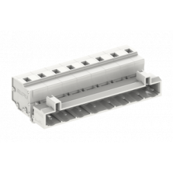 Вилочный разъем на кабель 475904/100, Вилочный разъем, прямой, на кабель, шаг: 7.5 мм, 4 полюса, фиксация провода пружинная, исполнение: с разгрузкой от натяжения, 500V, 16A, цвет: серый