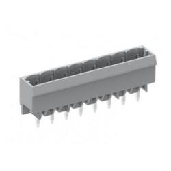 Вилочный разъем на плату 450220, Вилочный разъем, вертикальный, на плату, шаг: 5.0 мм, 20 полюсов, фиксация на плате пайкой, исполнение: стандартное, 320V, 12A, цвет: серый