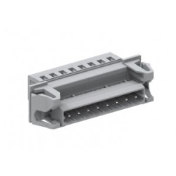 Вилочный разъем на кабель 450402/060, Вилочный разъем, прямой, на кабель, шаг: 5.0 мм, 2 полюса, фиксация провода пружинная, исполнение: с пластиковыми защелками, 320V, 12A, цвет: серый