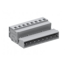 Вилочный разъем на кабель 450403, Вилочный разъем, прямой, на кабель, шаг: 5.0 мм, 3 полюса, фиксация провода пружинная, исполнение: стандартное, 320V, 12A, цвет: серый
