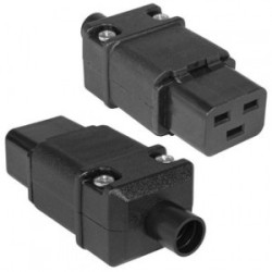 AC-054, Разъем питания серии AC, розетка 3-х полюсная кабельная, 16А 250В